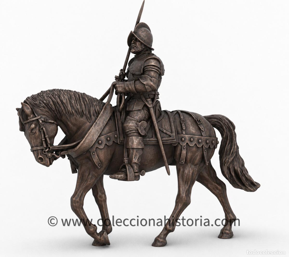 Arte: Escultura bronce conquistador espa&ntilde;ol 30 cm