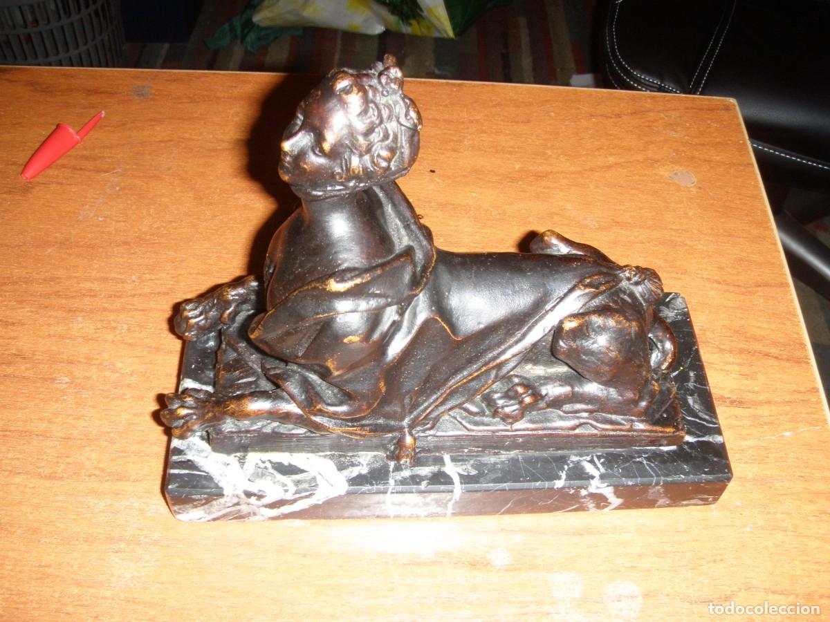 Arte: ESFINGE GRIEGA DE BRONCE MEDIO MUJER MEDIO LEON