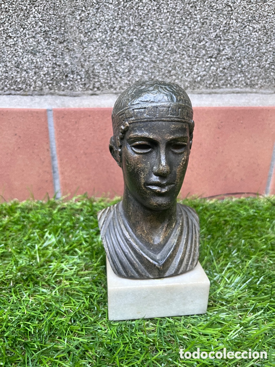 Arte: Busto Escultura Auriga de Delfos Antiguo de Bronce