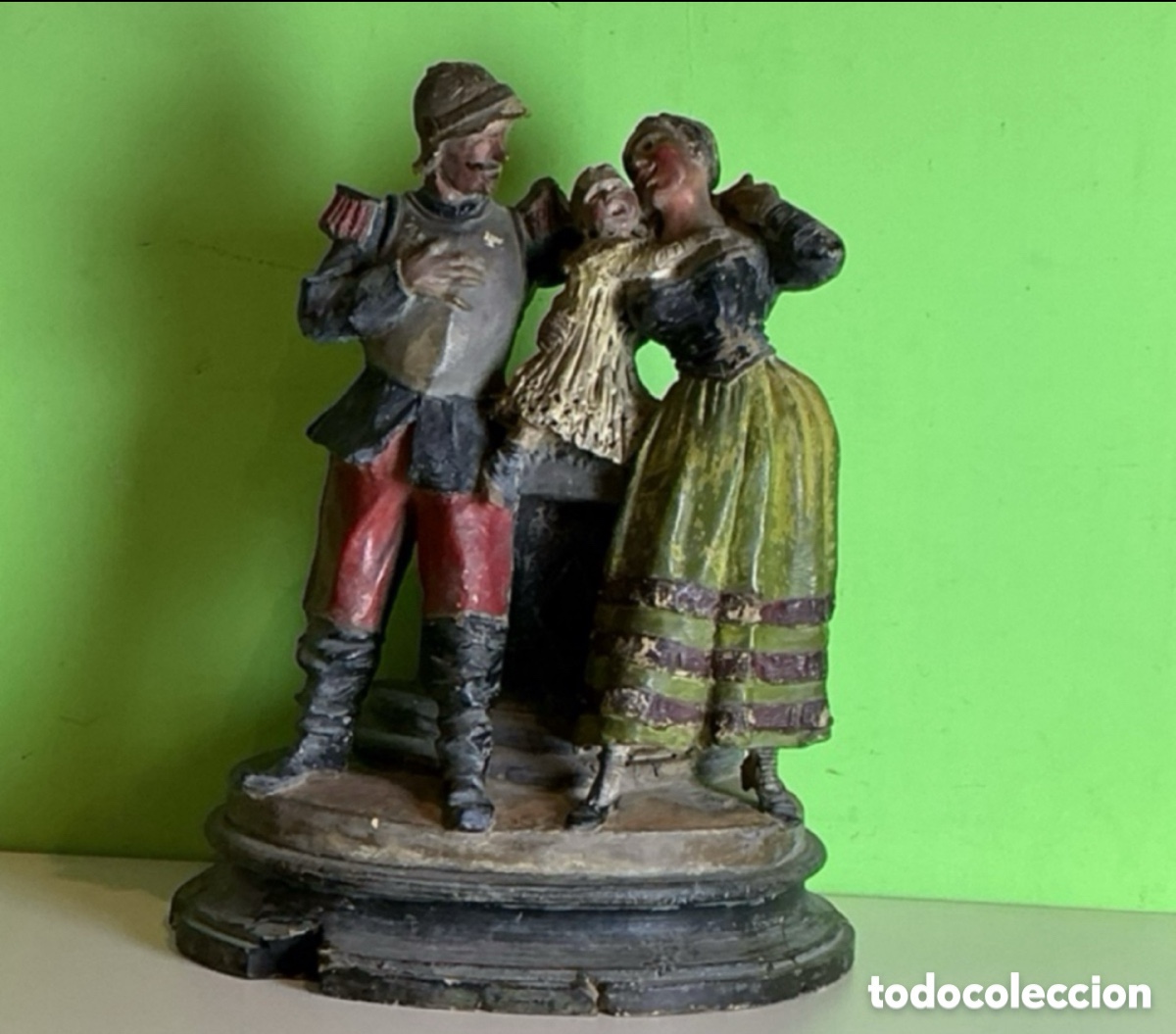 Kunst: JOSEP CAMPENY SANTAMARIA (1858- 1922). Preciosa escultura de terracota pintada y firmada SXIX.