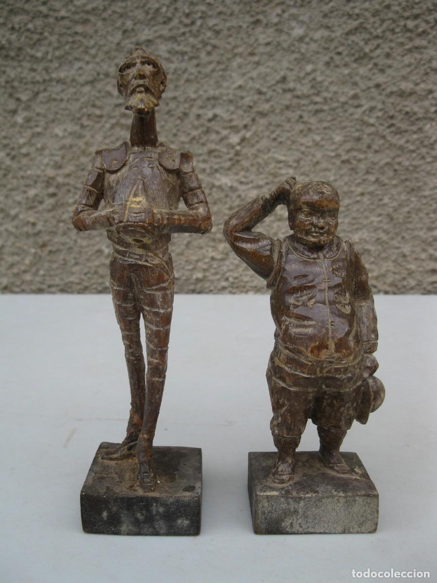 Arte: FIGURAS DE DON QUIJOTE Y SANCHO PANZA DE MADERA - OURO ARTESAN&Iacute;A.