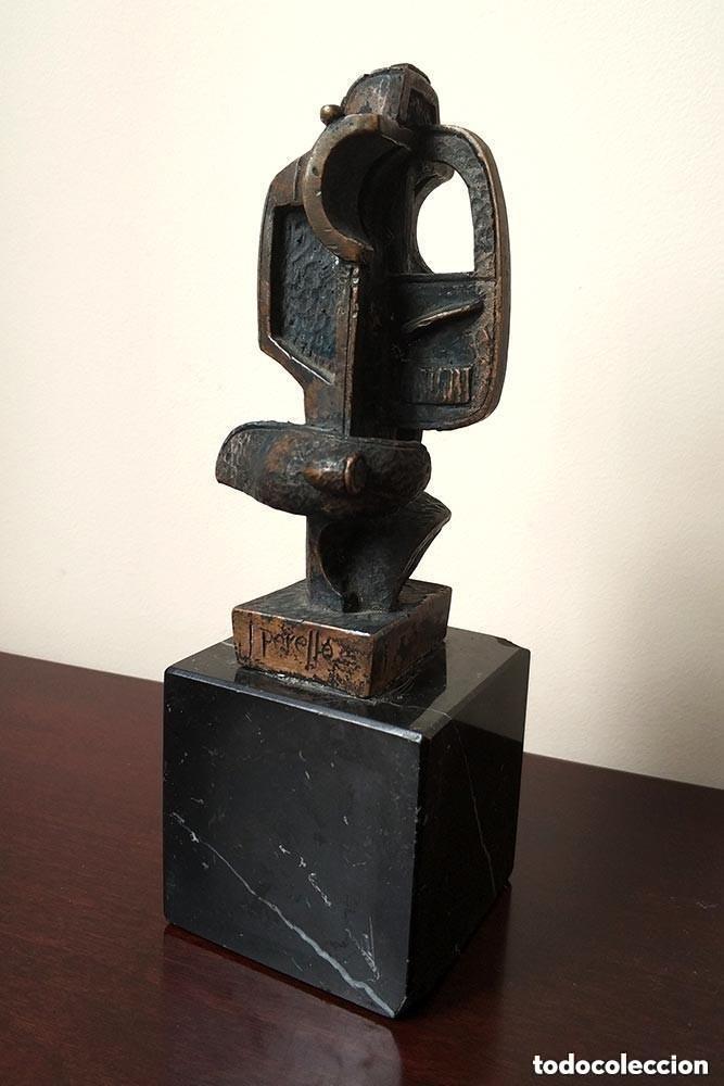 Arte: Antigua escultura de bronce coche de epoca firmada por j perello Jaume Perell&oacute; y Mir&oacute; Escultor