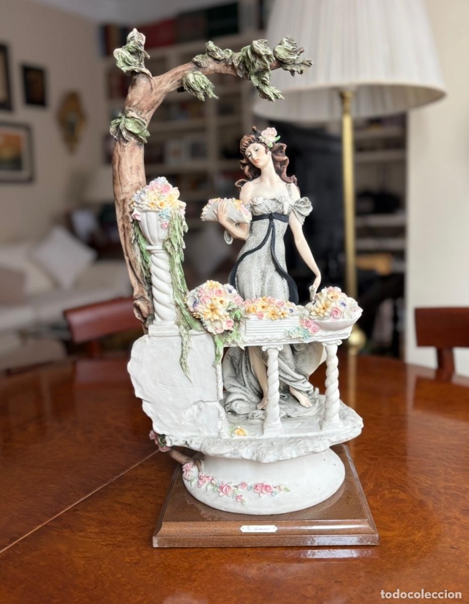 Kunst: Escultura Giuseppe Armani &ldquo;La Fioriaia&rdquo; &ldquo;The flower girl&rdquo; Modelo 696F. Florencia Original.