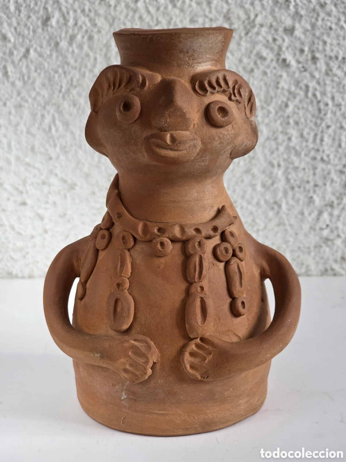 Arte: Vasija Escultura Figura Popular Firmada AF Cer&aacute;mica Ibiza Decoraci&oacute;n Baleares Terracota Mediterr&aacute;neo