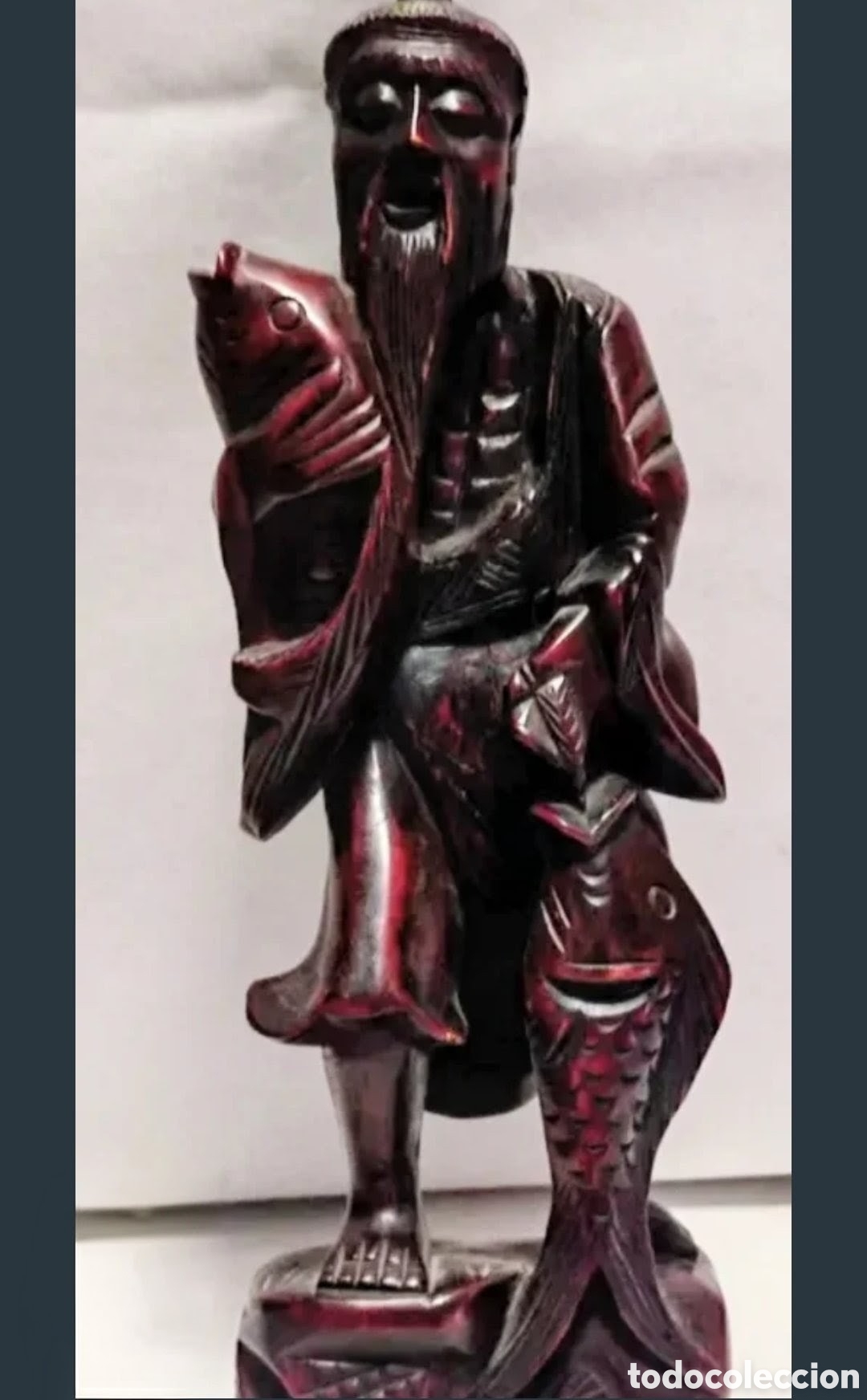 Arte: ESCULTURA MONJE PESCADOR