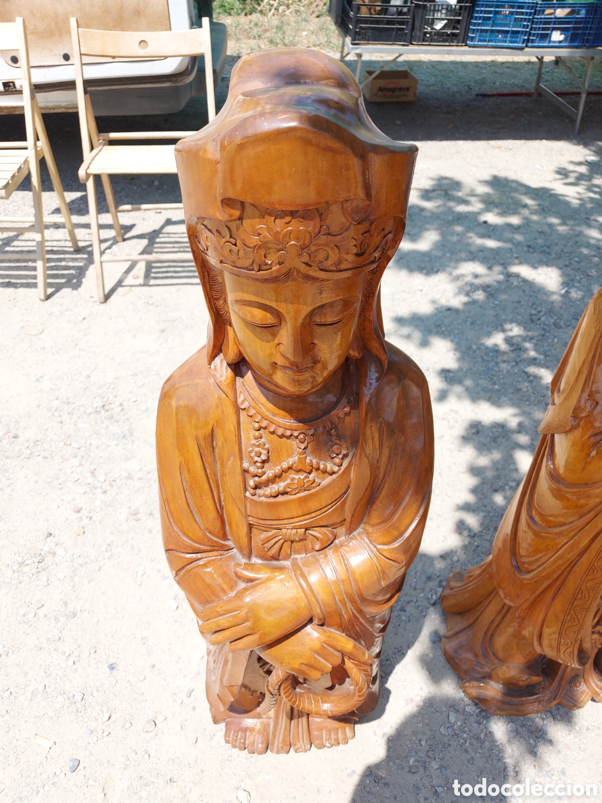 Arte: FIGURA CHINA DE MADERA 105 cm