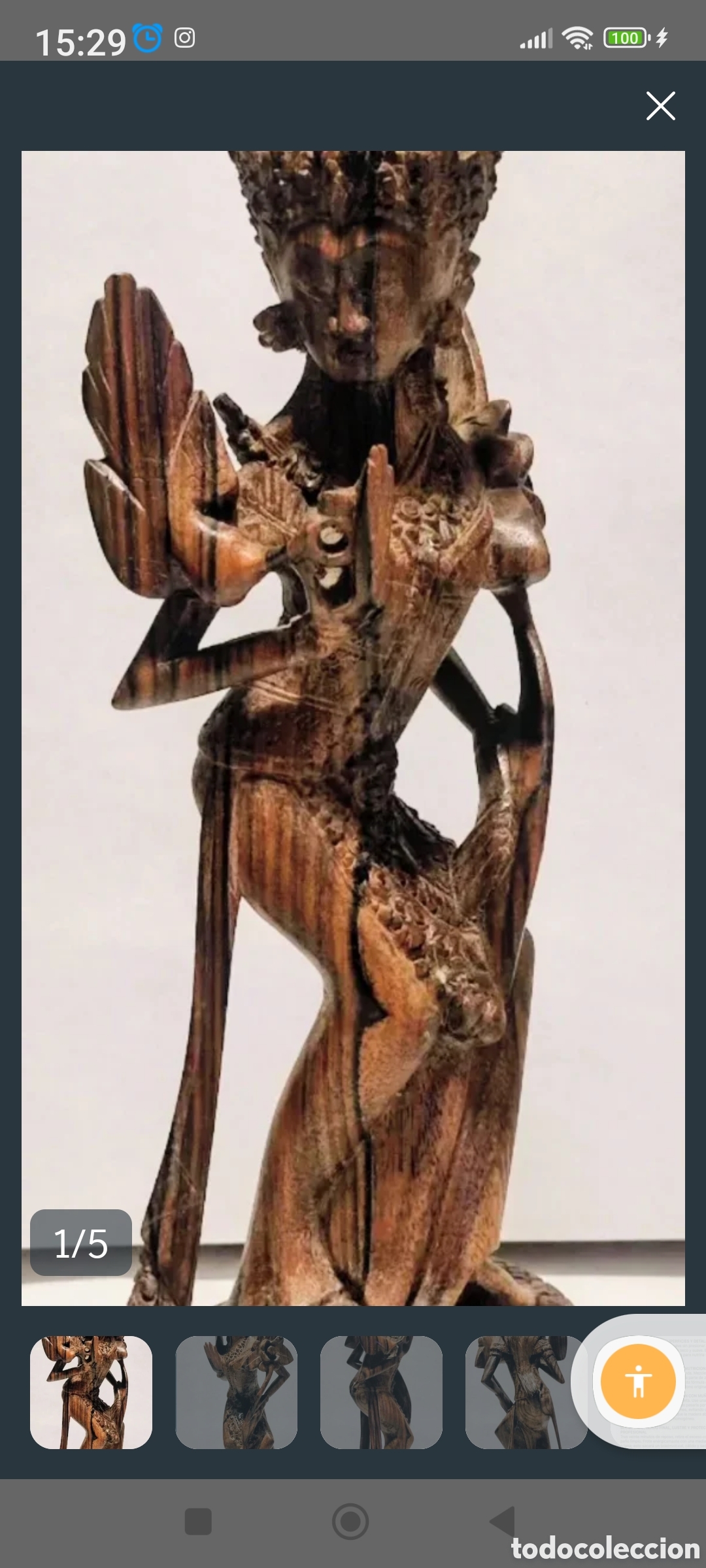 Arte: ESCULTURA PALISANDRO DIOSA SARAWASTI