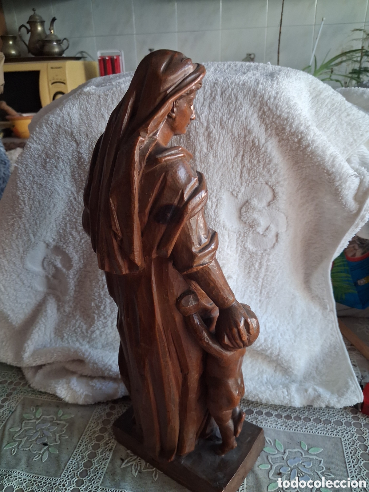 Arte: Virgen tallada en madera noble - Foto 3