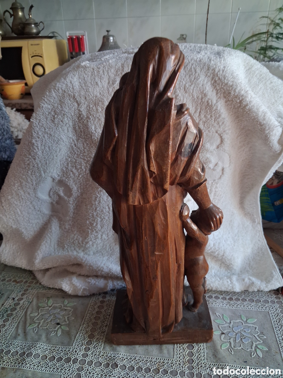Arte: Virgen tallada en madera noble - Foto 6