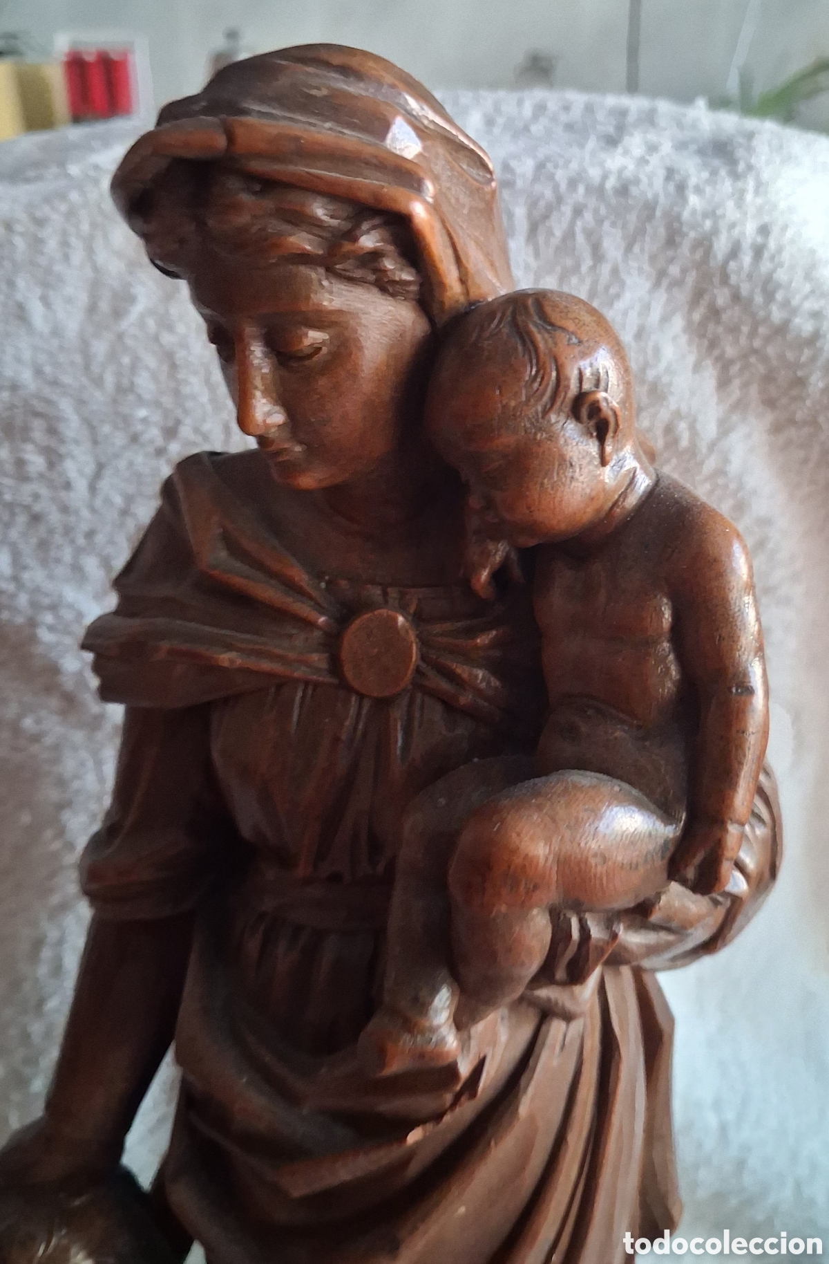 Arte: Virgen tallada en madera noble - Foto 5