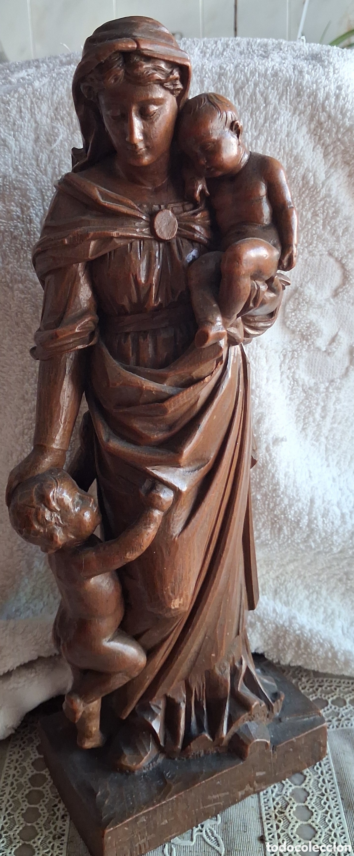 Arte: Virgen tallada en madera noble - Foto 9