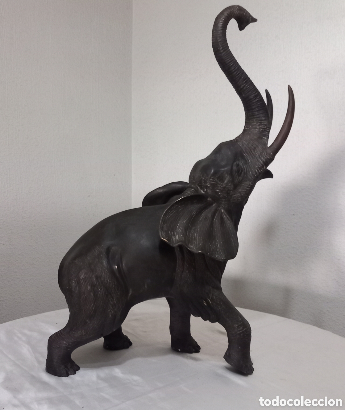 Kunst: ANTIGUA ESCULTURA ELEFANTE DE GRAN TAMA&Ntilde;O(71cm ALTURA/12 kilos)METAL,BRONCE,LATON??