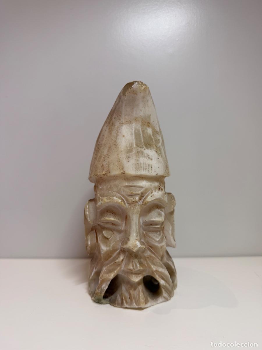 Arte: Busto Sabio Anciano Oriental Alabastro