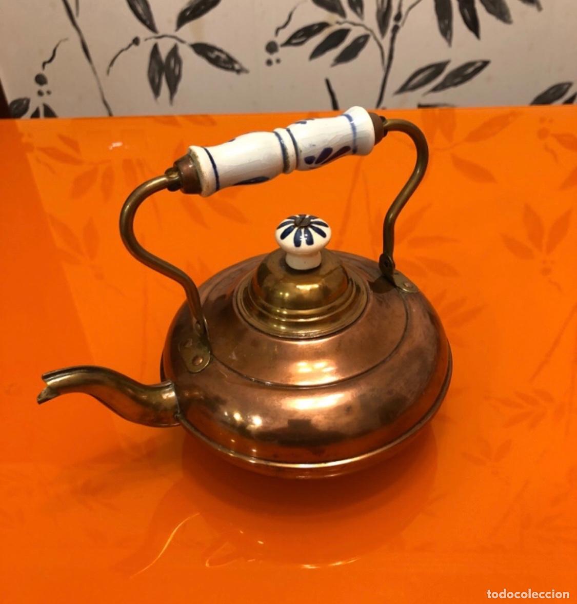 Arte: ANTIGUA TETERA DE BRONCE - Foto 3