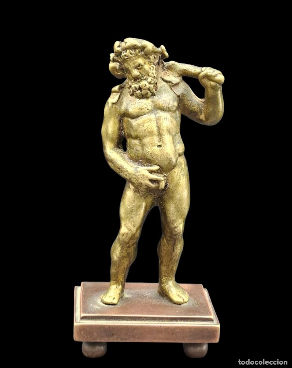 Arte: MINIATURA EN BRONCE DORADO DEL DIOS BACO