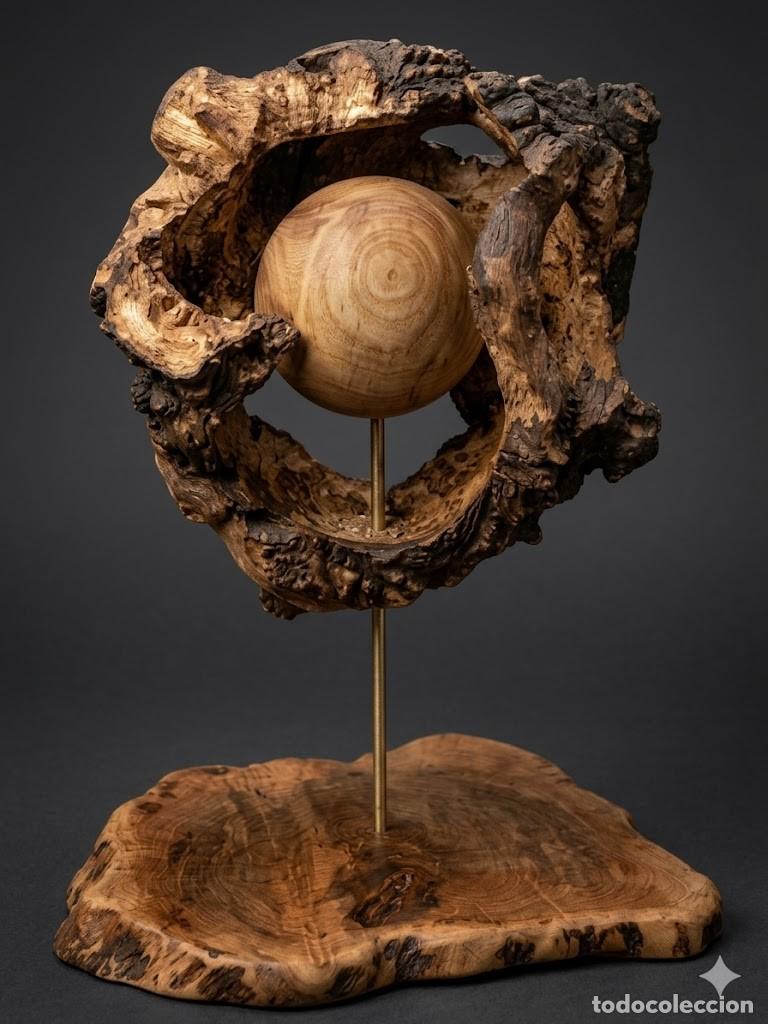 Arte: Escultura en madera llamada &rdquo;El ojo de la Tierra&rdquo;
