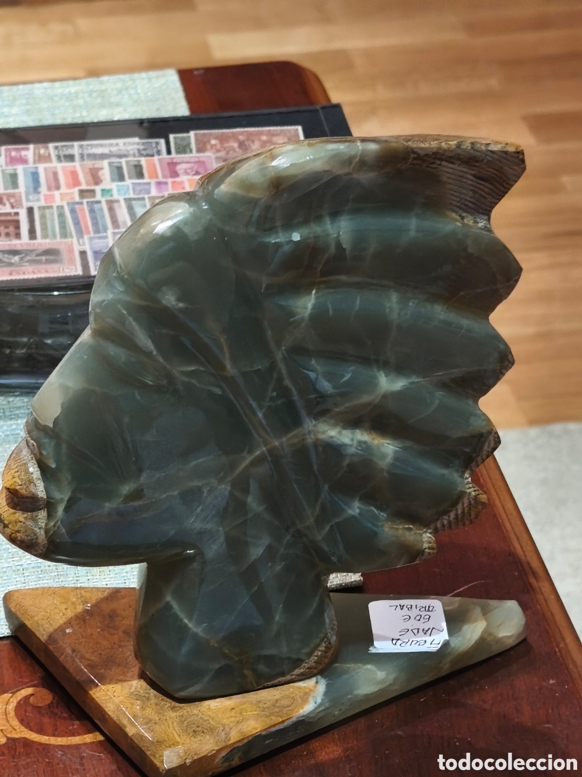 Arte: Figura talla sudamericana en jade verde aut&eacute;ntico preciosa sobre 1kgr de peso ,muy bonita ocasi&oacute;n
