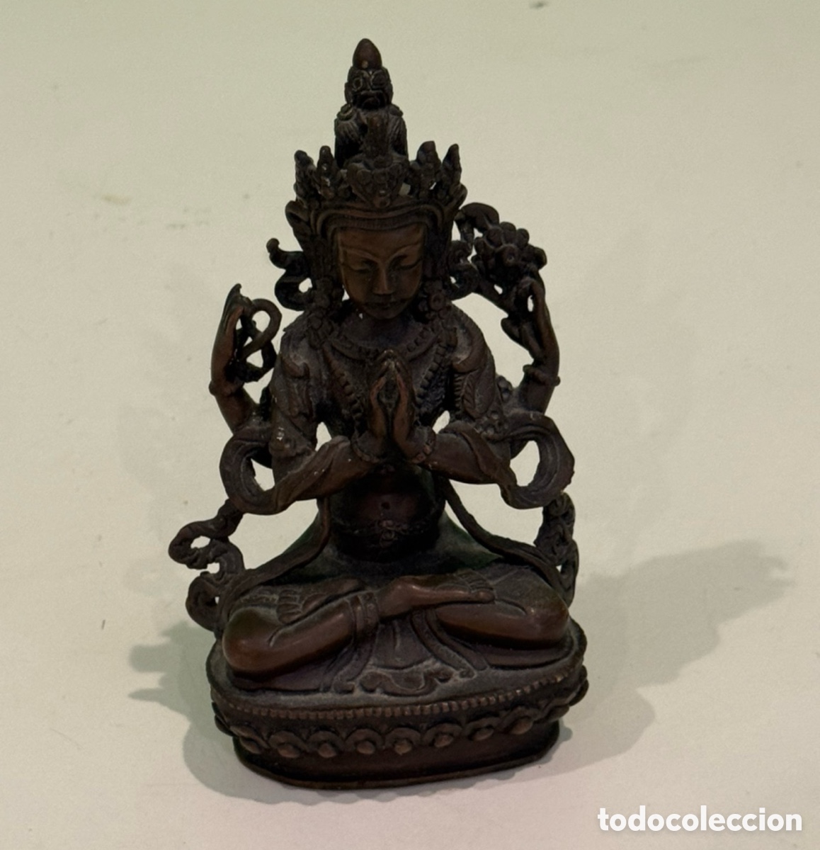 Arte: Antigua escultura hind&uacute; Shiva Nataraja en bronce &ndash; Siglo XIX &ndash; 15 cm