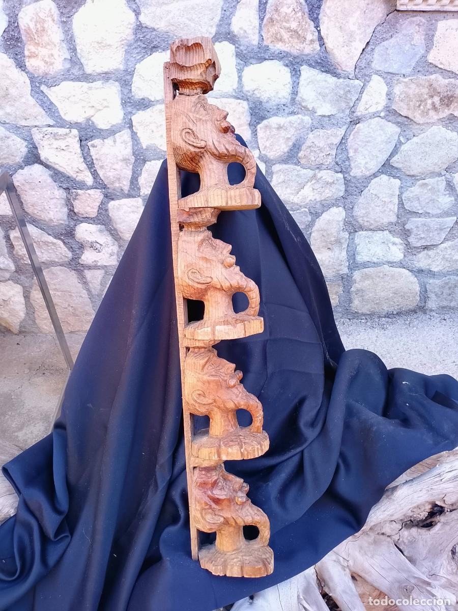 Arte: Talla artesanal madera Cervantes. Pieza &uacute;nica. Arte Popular