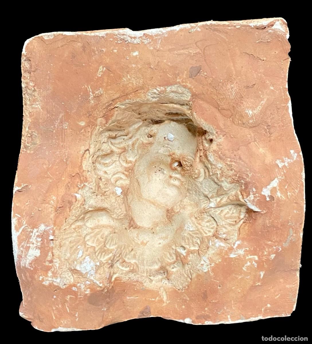 Arte: Antiguo molde de escayola para hacer barro, porcelana o terracota. Querub&iacute;n, &aacute;ngel. 12x10x3