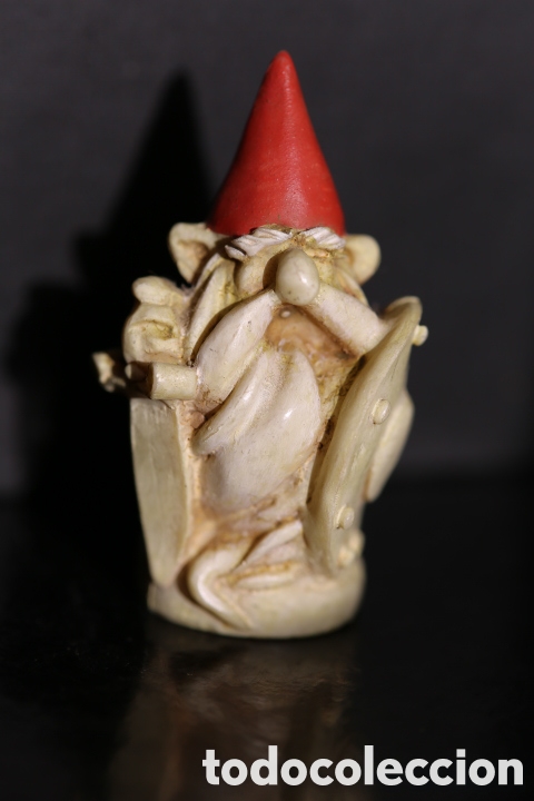 Art: Mini-escultura GNOMO GUERRERO original Paolo Chiari. Hecha a mano a&ntilde;os 70 - 80. Resina marmol 5'5 cm
