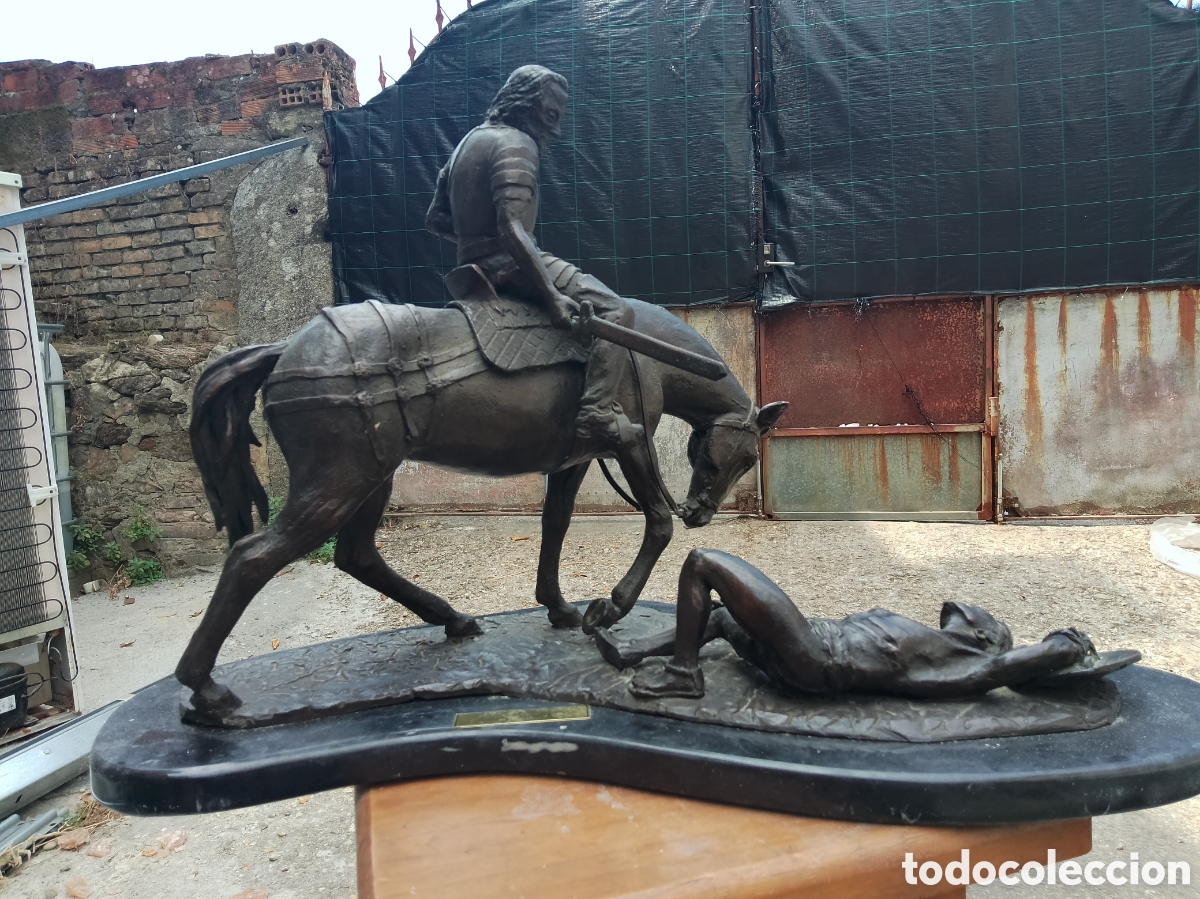 Arte: Escultura Bronce Ecuestre &rdquo;&iquest;Victoria?&rdquo; J. Hern&aacute;ndez Garnica - Base M&aacute;rmol
