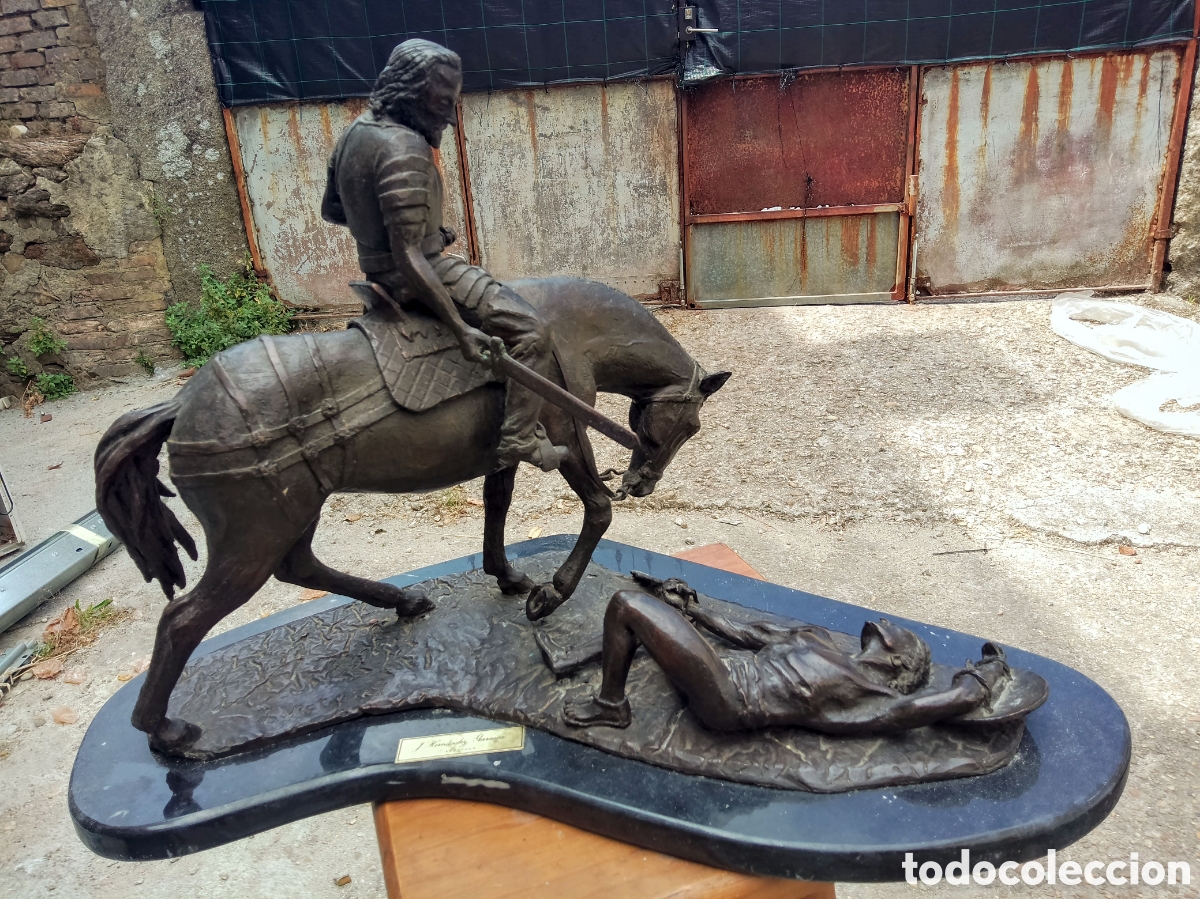 Arte: Escultura Bronce Ecuestre &rdquo;&iquest;Victoria?&rdquo; J. Hern&aacute;ndez Garnica - Base M&aacute;rmol