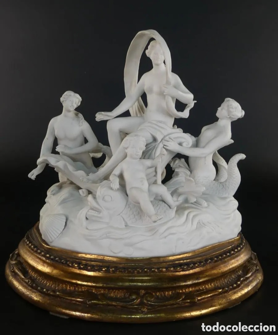 Arte: PRECIOSA FIGURA DE BISCUIT SOBRE PEANA SELLADA EN LA BASE