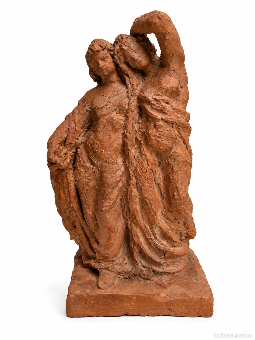 Arte: Llu&iacute;s Cur&oacute;s Morat&oacute; (Olot, 1886 &ndash; 1979) - Escultura Terracota - Altura 19 cm