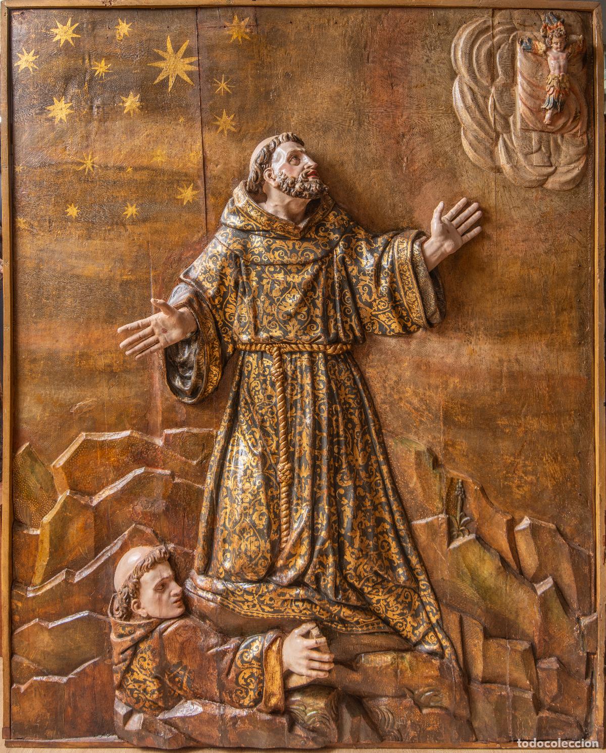 Arte: Relieve Imposicion de los estigmas de Cristo a San Francisco escuela andaluza siglo XVII
