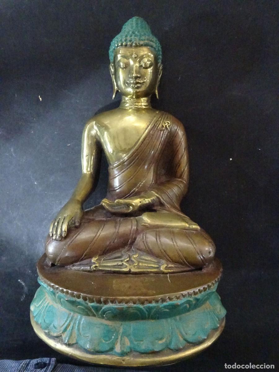 Arte: ESCULTURA BUDDHA SAKYAMUNI ABHAYA MUDRA TAILANDIA EN BRONCE TECXX 505