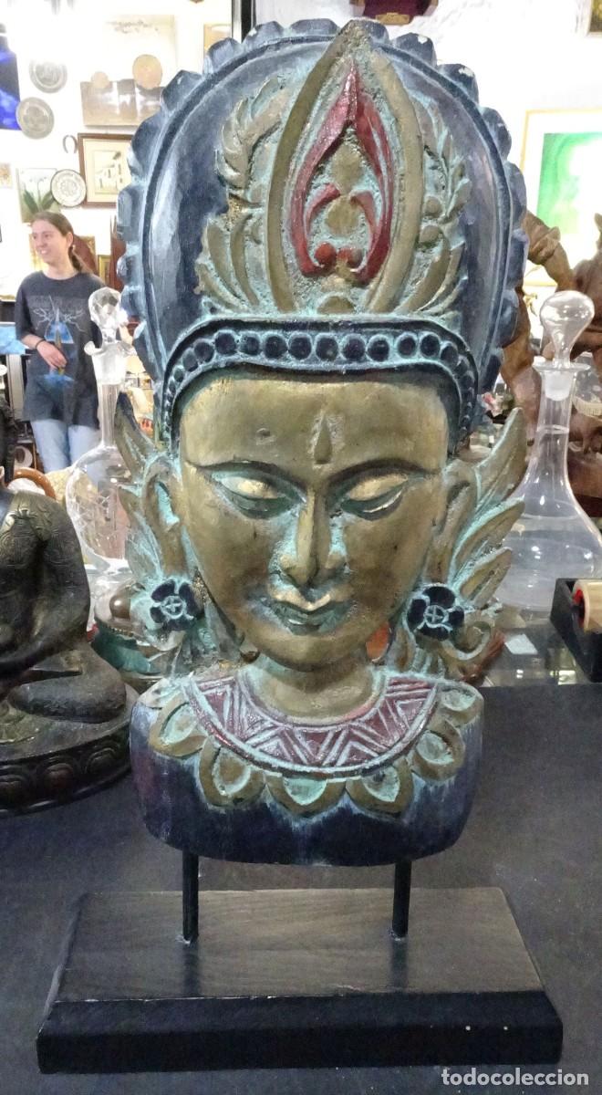 Arte: TALLA EN MADERA DE LA DIOSA APSARA JEMER BUDISMO HINDUISMO TAILANDIA TECXX 508