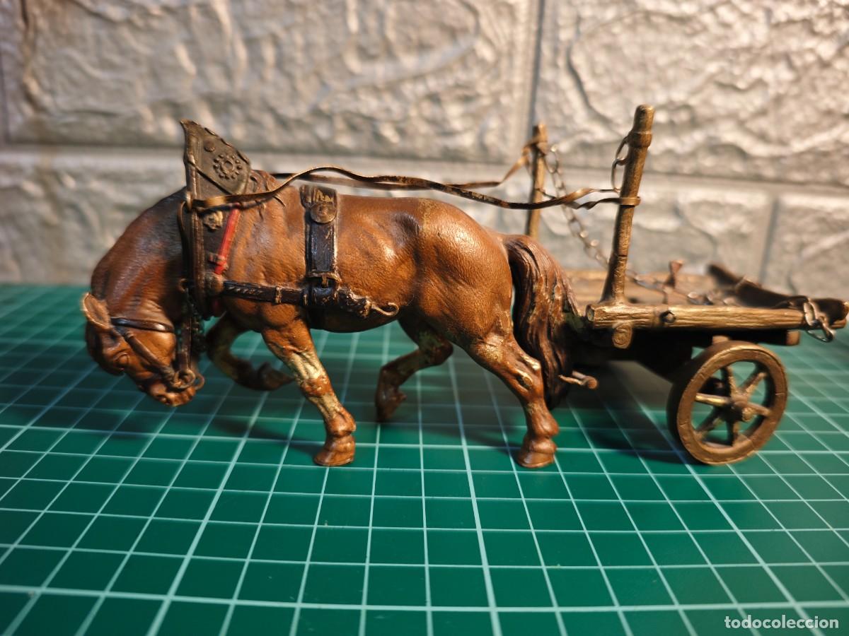 Arte: Franz Xaver Bergmann caballo de tiro con caro de carga