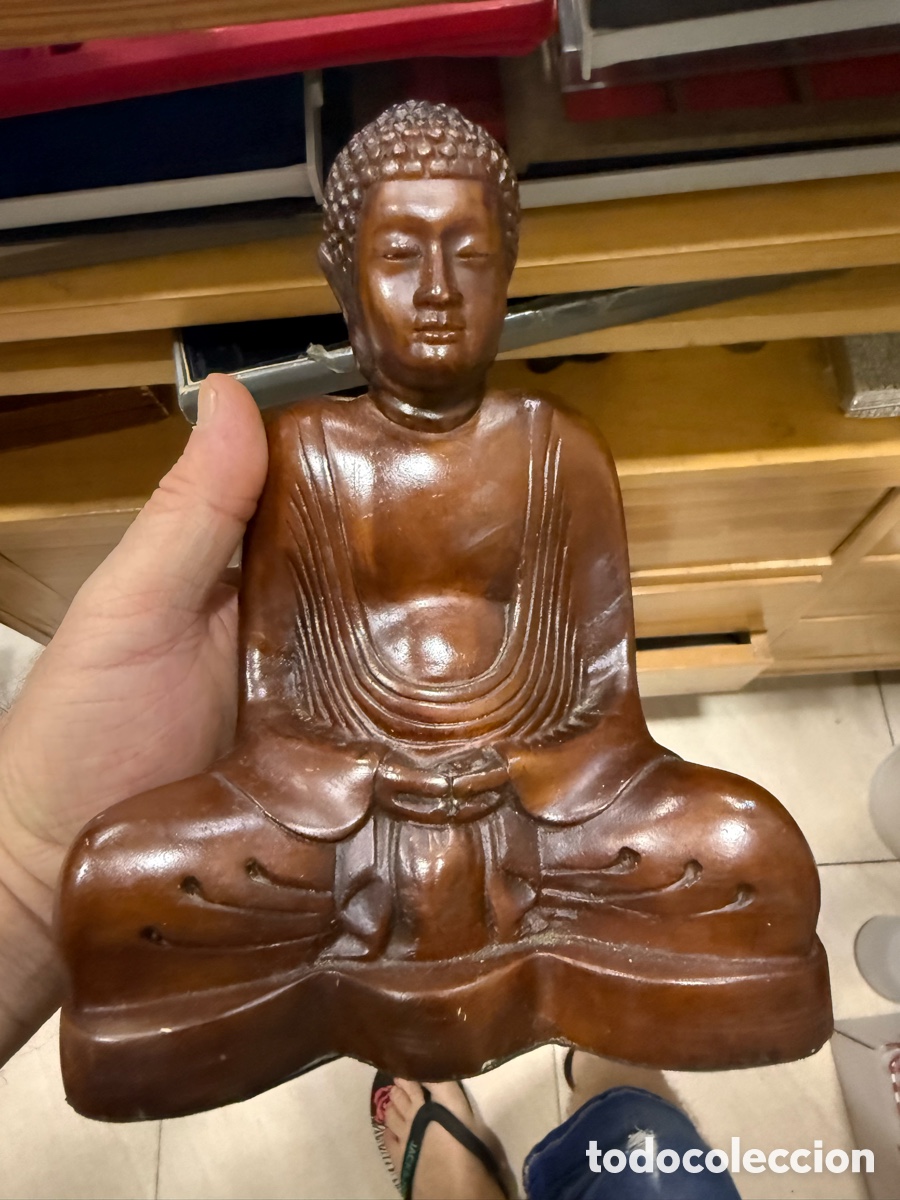 Arte: Bonito budha echo &iacute;ntegramente en madera - Foto 2