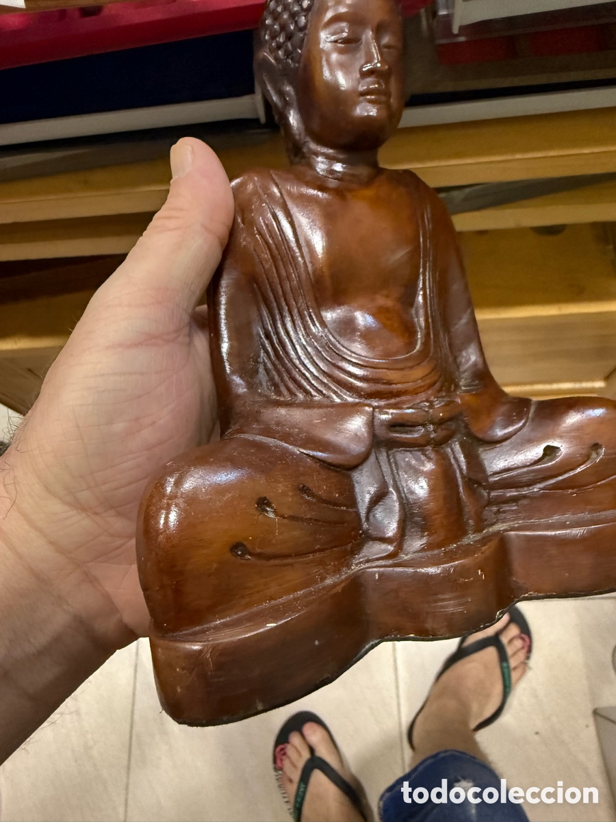 Arte: Bonito budha echo &iacute;ntegramente en madera - Foto 3