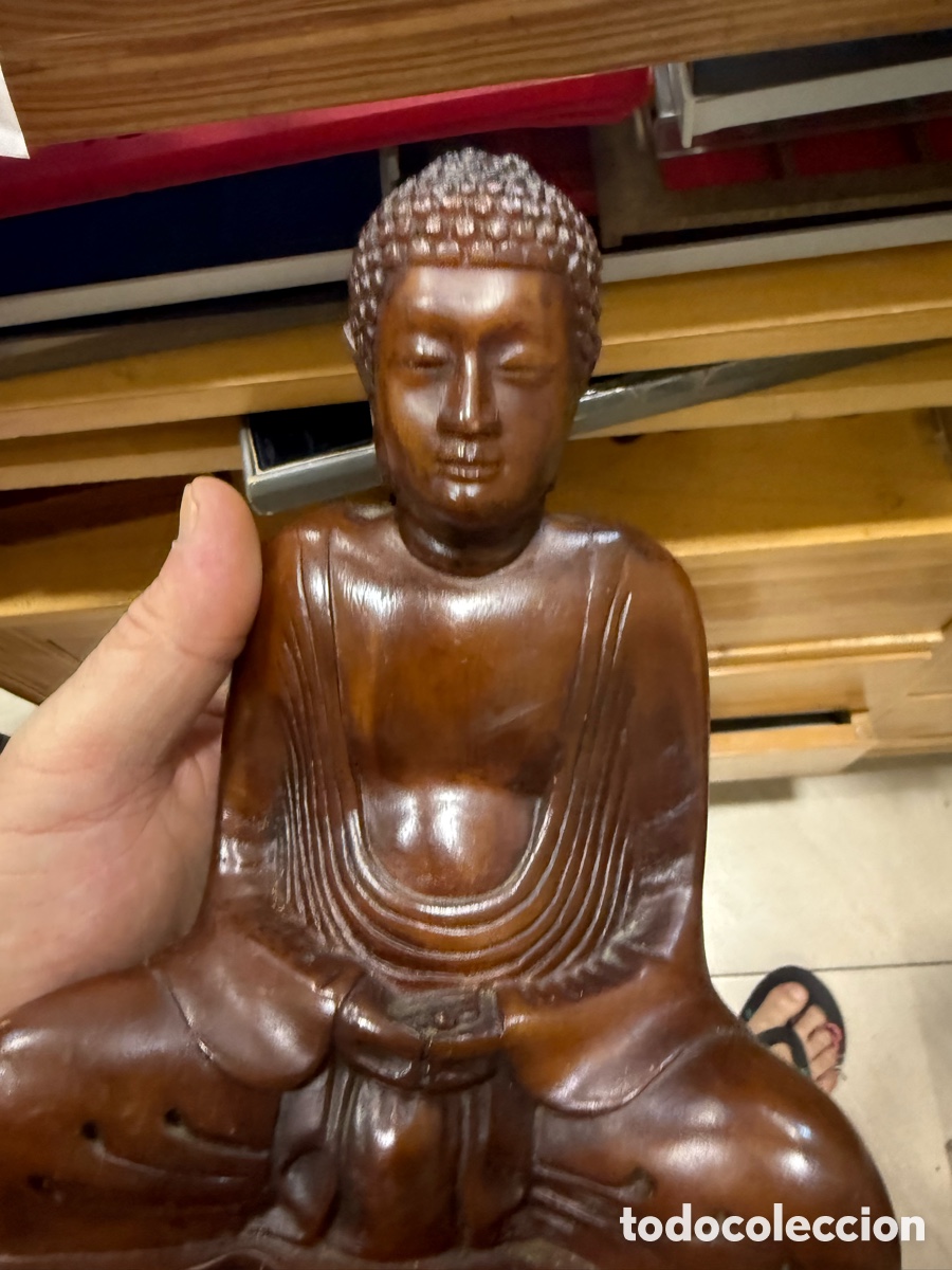 Arte: Bonito budha echo &iacute;ntegramente en madera - Foto 5