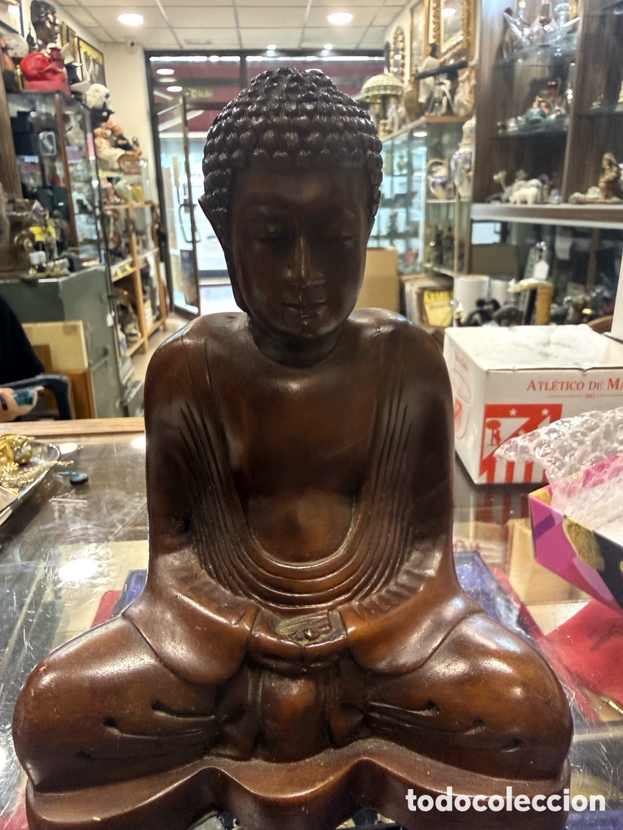 Arte: Bonito budha echo &iacute;ntegramente en madera - Foto 1