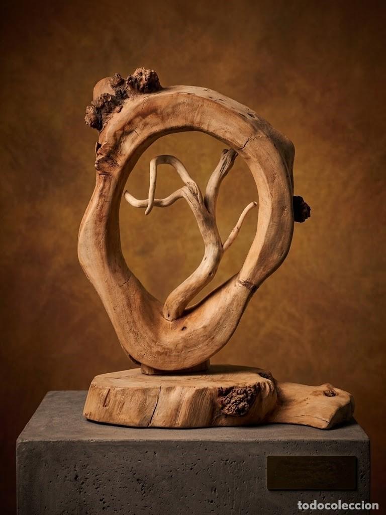 Arte: Escultura en madera llamada &rdquo;Nacimiento de la forma&rdquo;