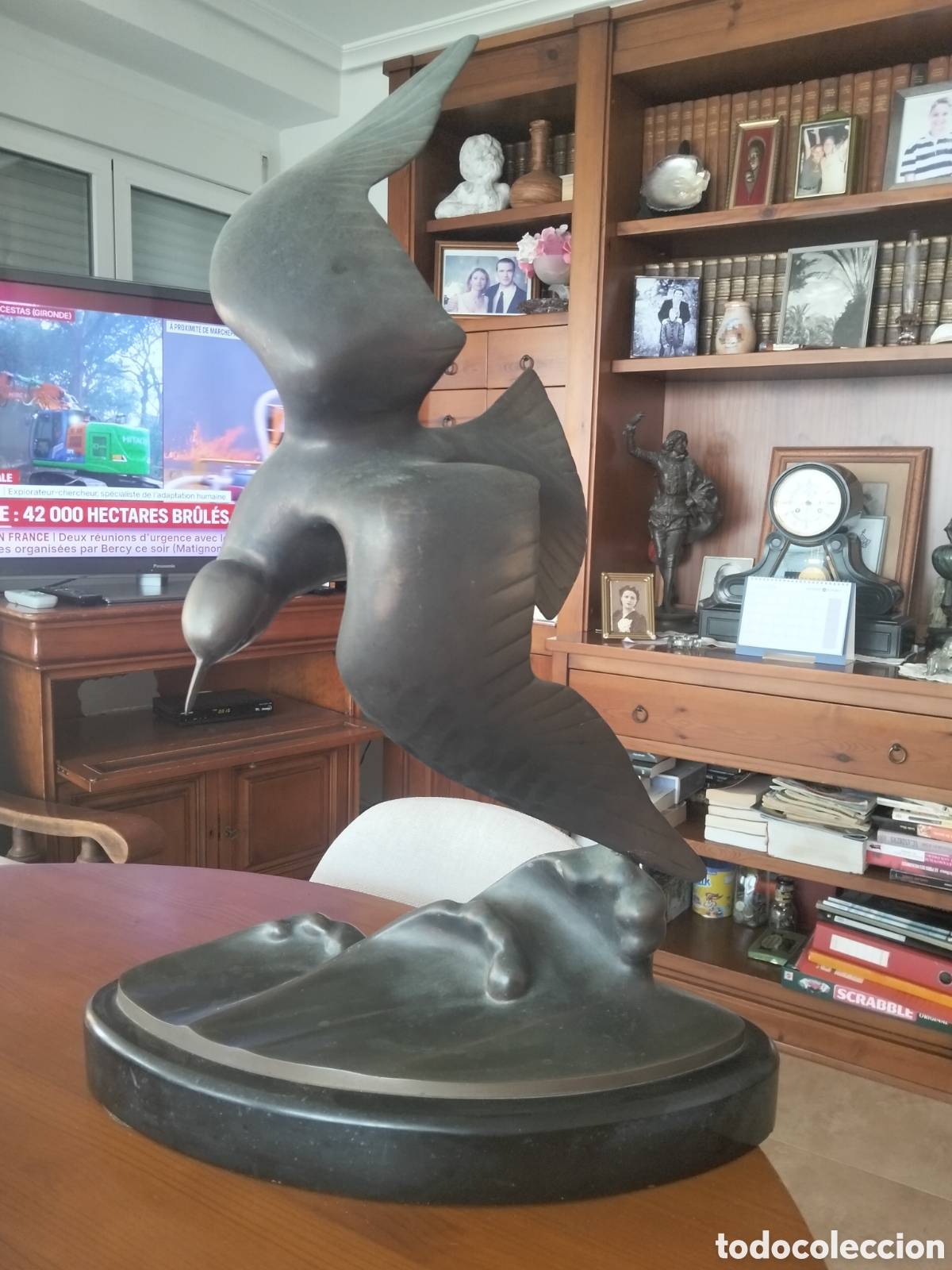 Arte: Escultura Monumental 70cm Gaviota Art D&eacute;co Bronce J.B. Leonard Sello Guillemard
