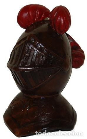 Arte: FIGURA DE MADERA TALLADA ARTESANALMENTE YELMO MEDIEVAL