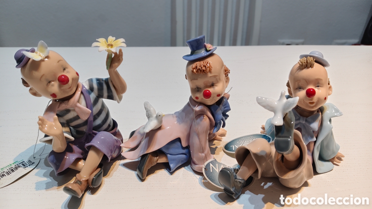 Arte: Lote 3 payasos porcelana Nadal
