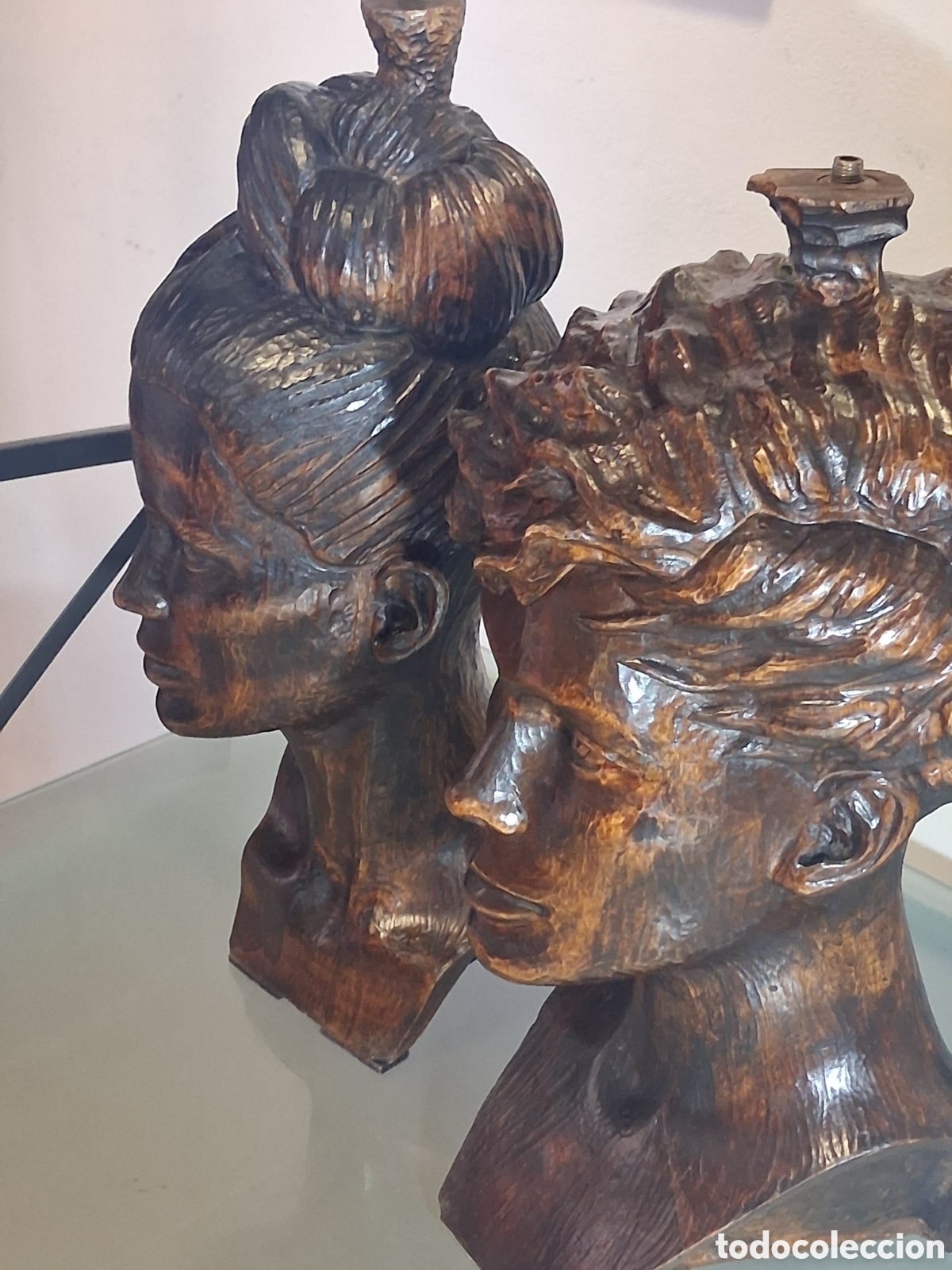 Arte: Pareja de Bustos Art D&eacute;co(1920-1950) - Foto 2
