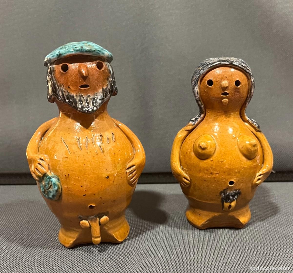 Arte: Pareja esculturas cer&aacute;micas Rafael Ortega 1977 | Arte na&iacute;f