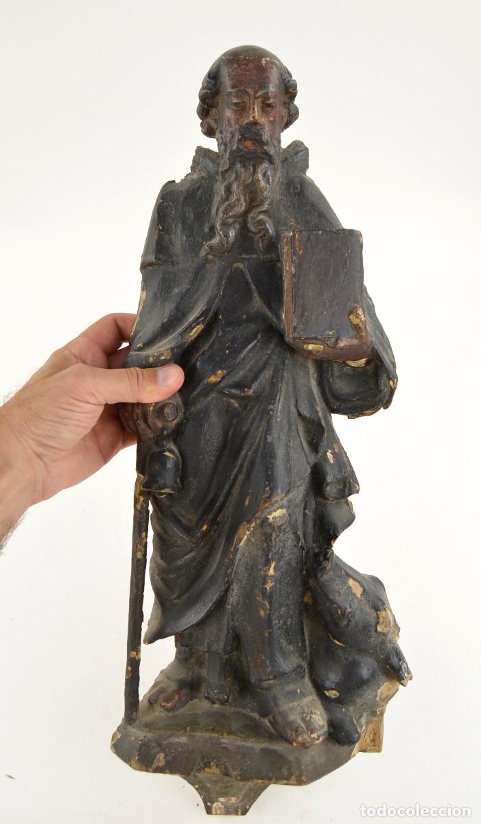 Arte: SAN ANTONIO ABAD, madera s.XVIII. 59cm.