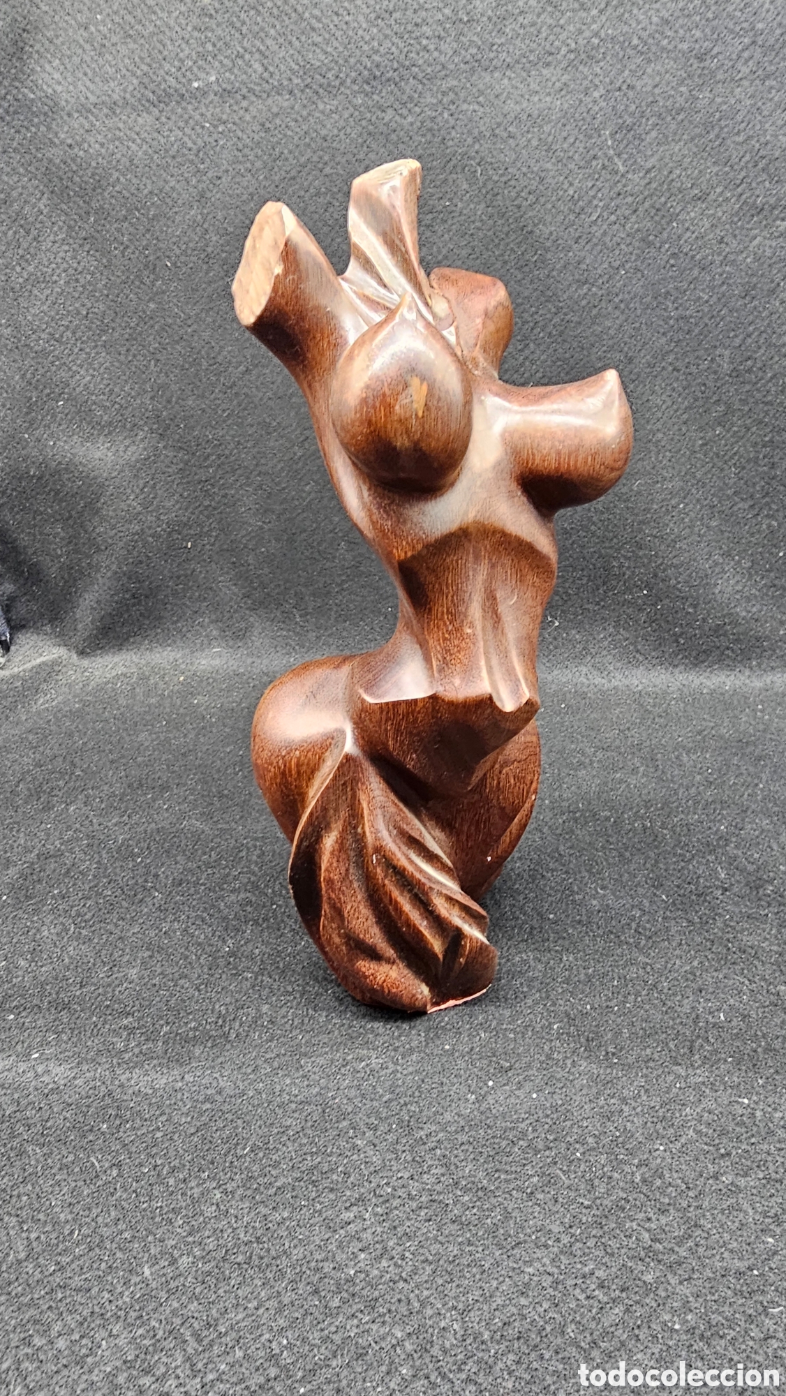 Arte: Escultura desnudo femenino de madera tallada