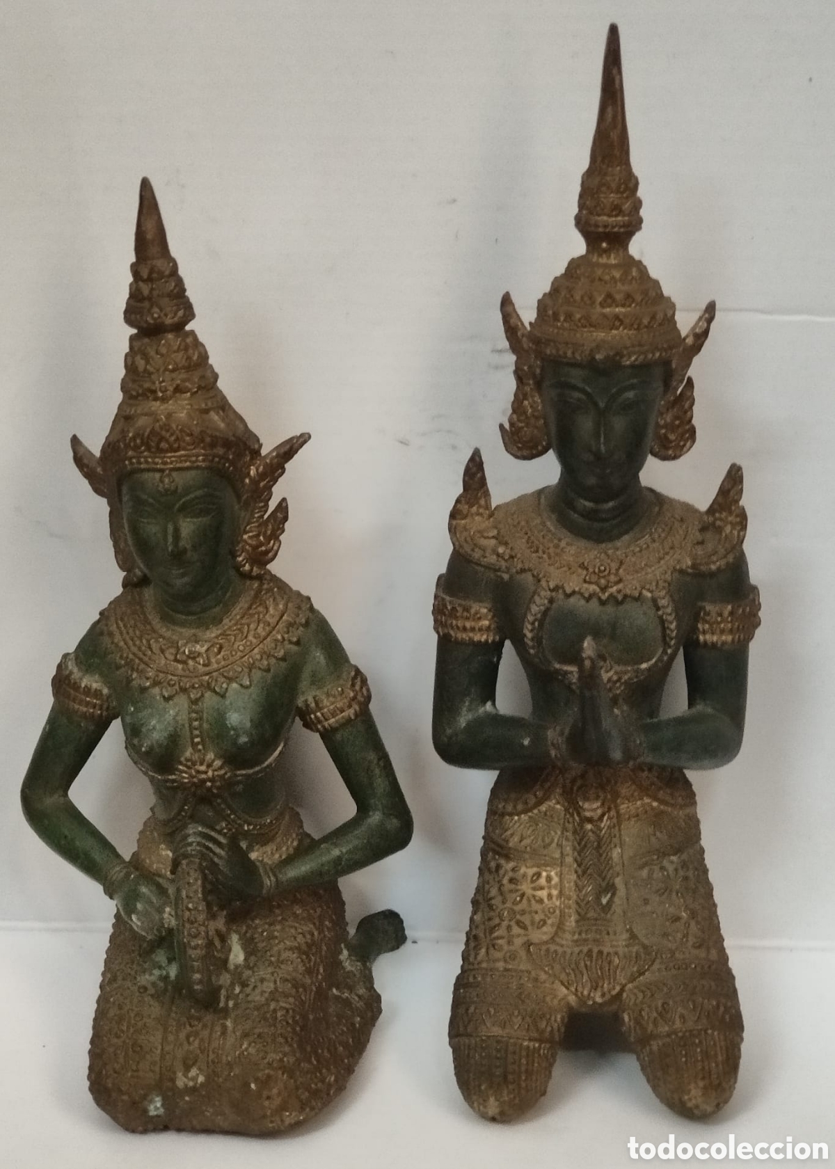 Arte: Pareja Esculturas Teppanom Tailandesas Bronce