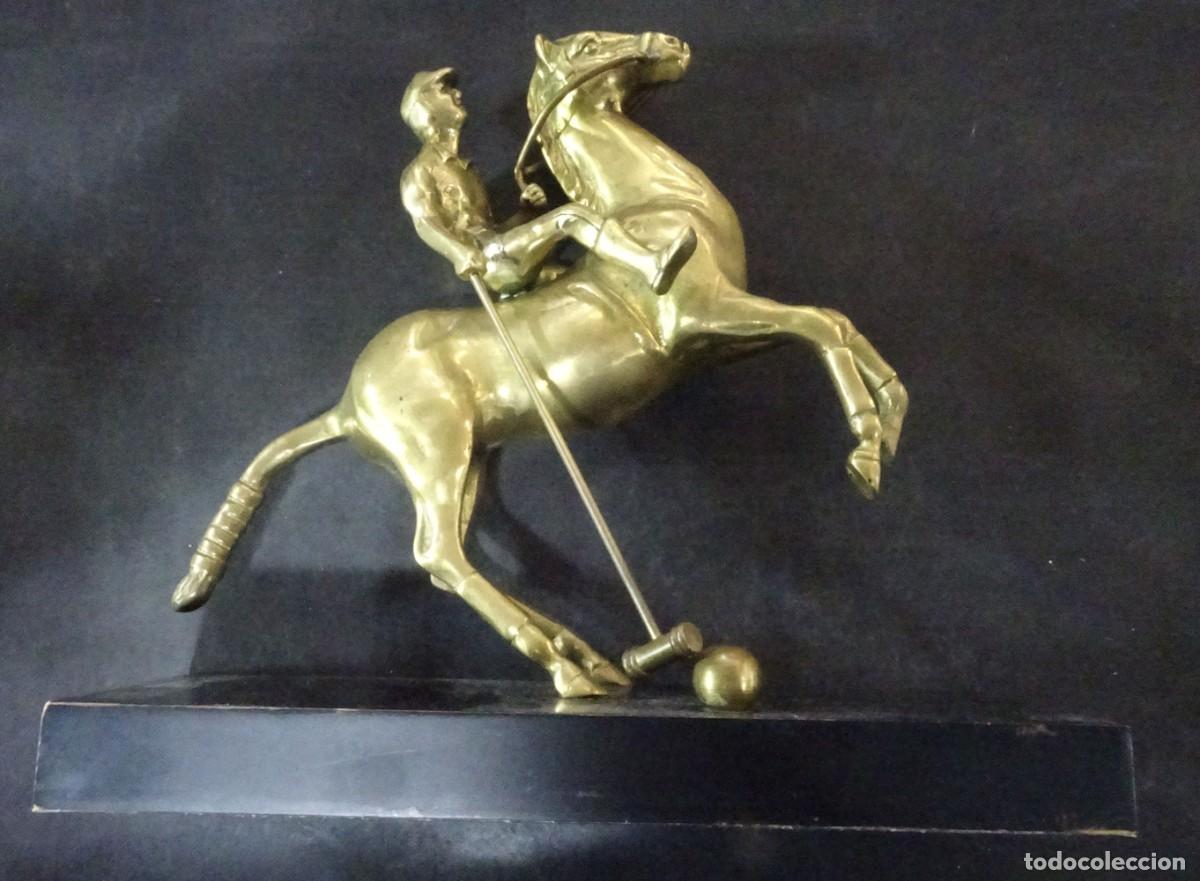 Arte: ESCULTURA VINTAGE EN BRONCE DE JUGADOR DE POLO A CABALLO TECXX 511