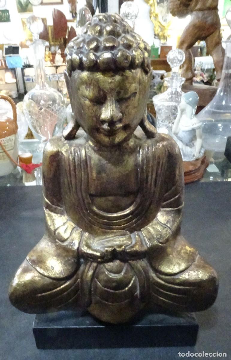 Arte: TALLA EN MADERA BUDA BUDHA BUDISMO HINDUISMO TECXX 514