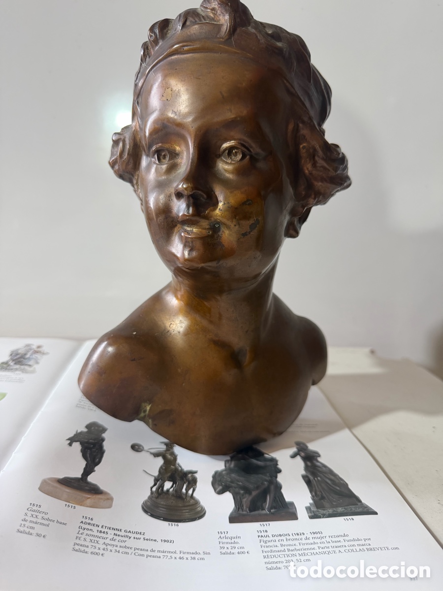 Arte: Busto infantil en bronce - D'apr&egrave;s Boizot