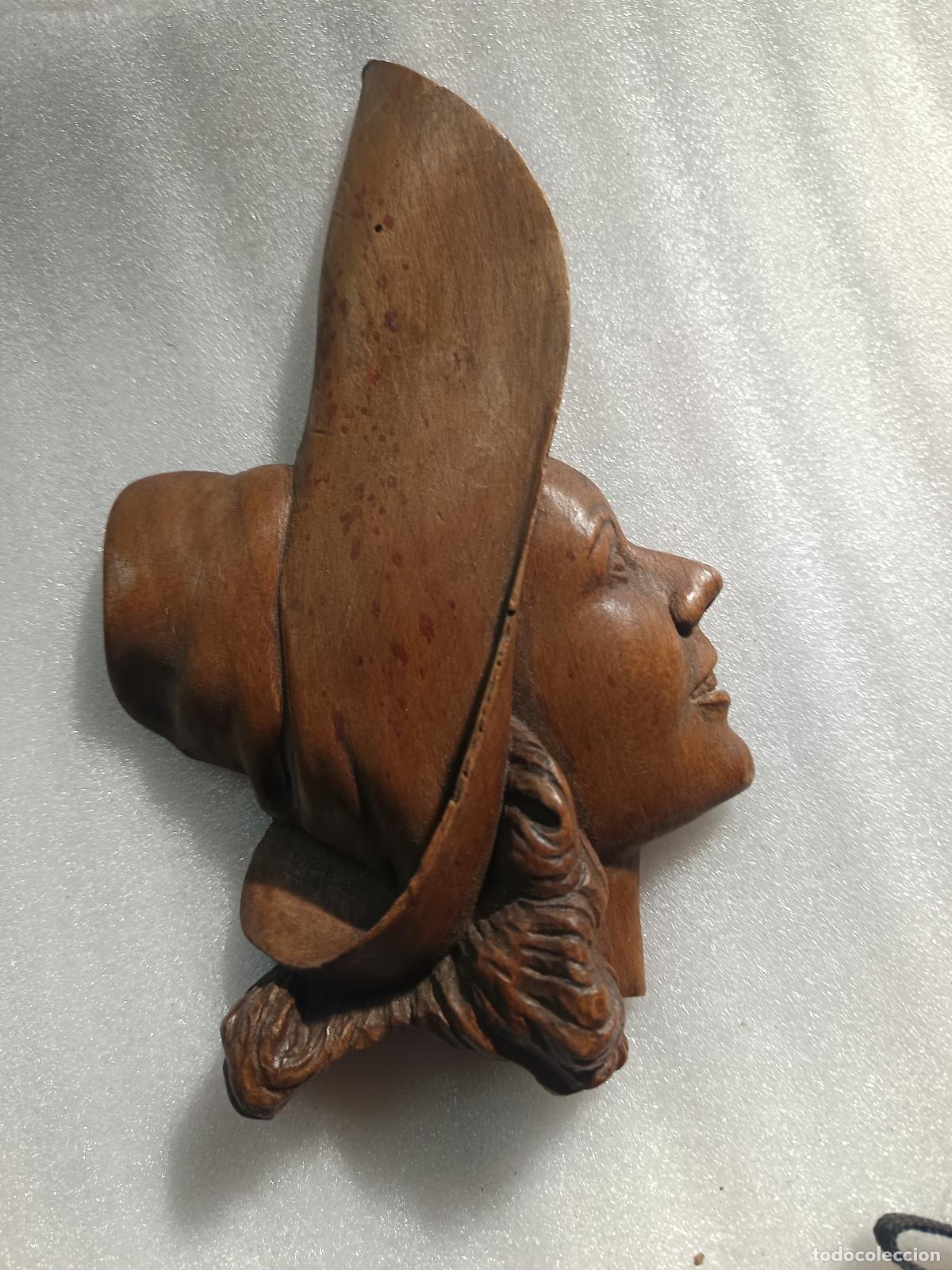 Arte: TALLAPLANA DE CABEZA Y CARA DE MUJER, PRINCIPIOS DEL SIGLO XX, 19 X 11 CM.
